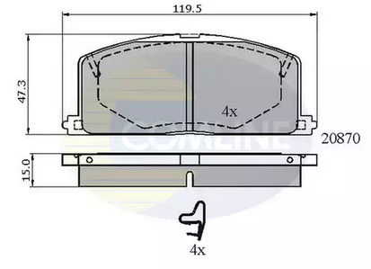 Комплект тормозных колодок дисковый тормоз COMLINE CBP3163