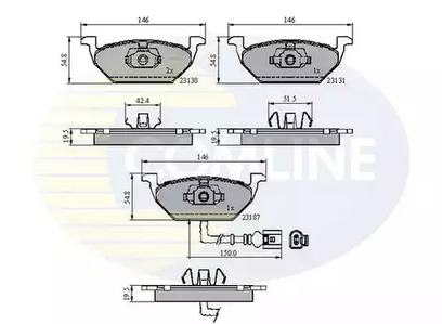 Комплект тормозных колодок дисковый тормоз COMLINE CBP1851