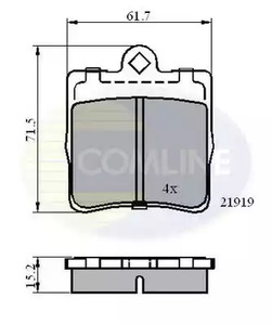 Комплект тормозных колодок дисковый тормоз COMLINE CBP0454