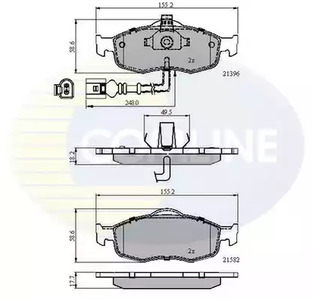 Комплект тормозных колодок дисковый тормоз COMLINE CBP1514