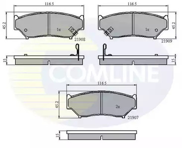 Комплект тормозных колодок дисковый тормоз COMLINE CBP3587