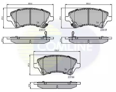 Комплект тормозных колодок дисковый тормоз COMLINE CBP31154
