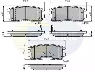 Комплект тормозных колодок дисковый тормоз COMLINE CBP31580