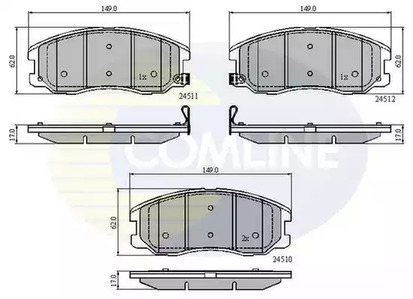 Комплект тормозных колодок дисковый тормоз COMLINE CBP31582
