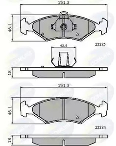 Комплект тормозных колодок дисковый тормоз COMLINE CBP3444