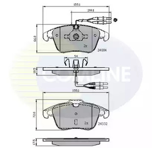 Комплект тормозных колодок дисковый тормоз COMLINE CBP22002