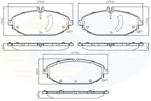 Колодки торм пер mercedes-benz c-class 14- e-class 16- COMLINE CBP02364