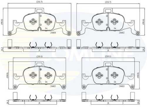 Колодки торм пер audi a4 15- a5 16- q5 16- COMLINE CBP02365