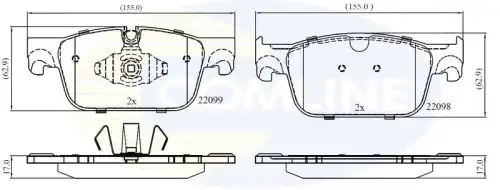 Колодки торм пер volvo s90 16- v90 16- xc60 17- COMLINE CBP02374