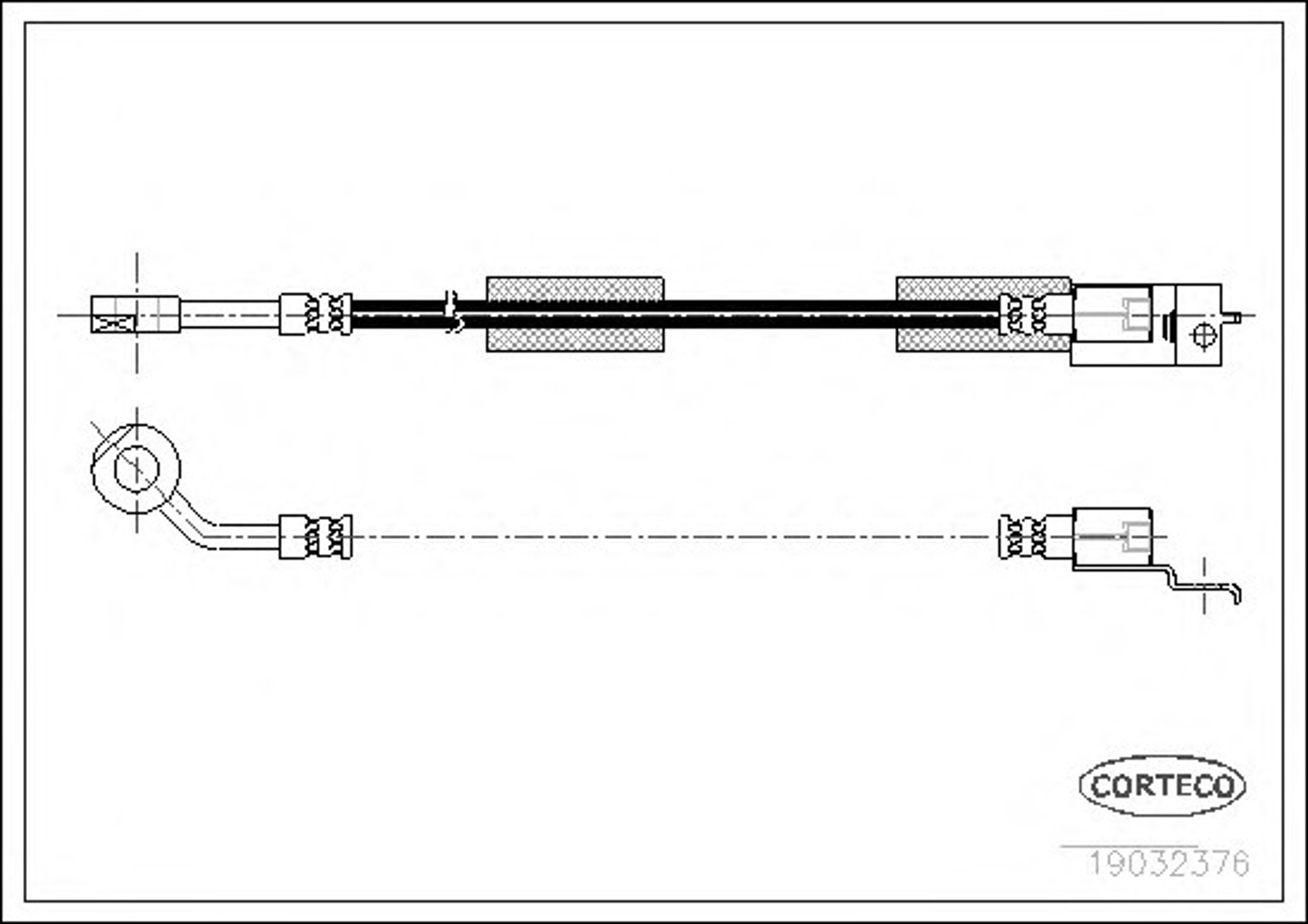Шланг тормозной jeep cherokee 2.1 td/2.5/2.5 td/2.5 i/2.5 i 4x4/4.0 i/4.0 i 4x4 84-01 grand cherokee i 2.5 td 4x4/2.5 td laredo/4.0 laredo/4.0 i 4x4/4.0 i 4x4/5.2 CORTECO 19032376