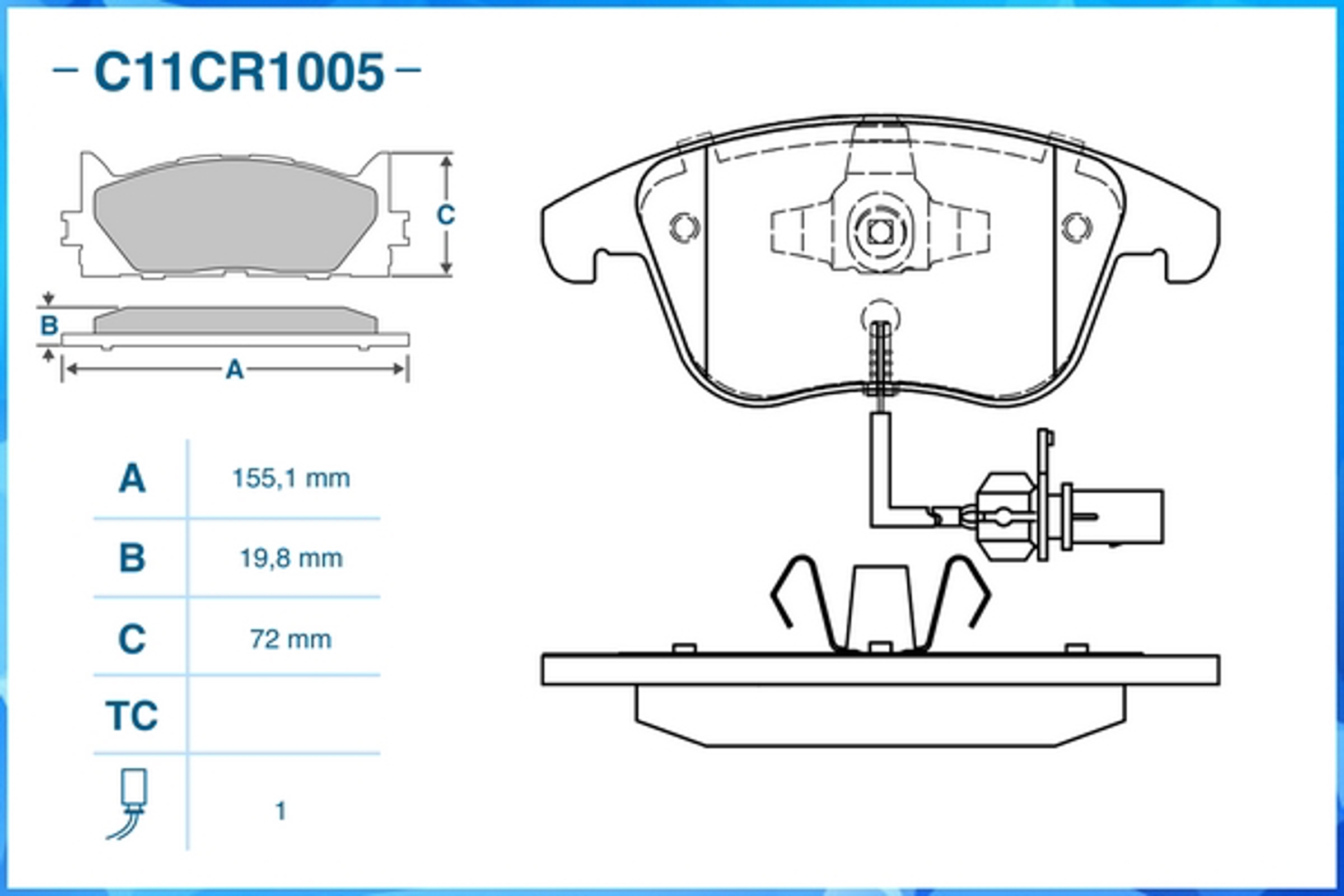 Колодки тормозные CWORKS C11CR1005