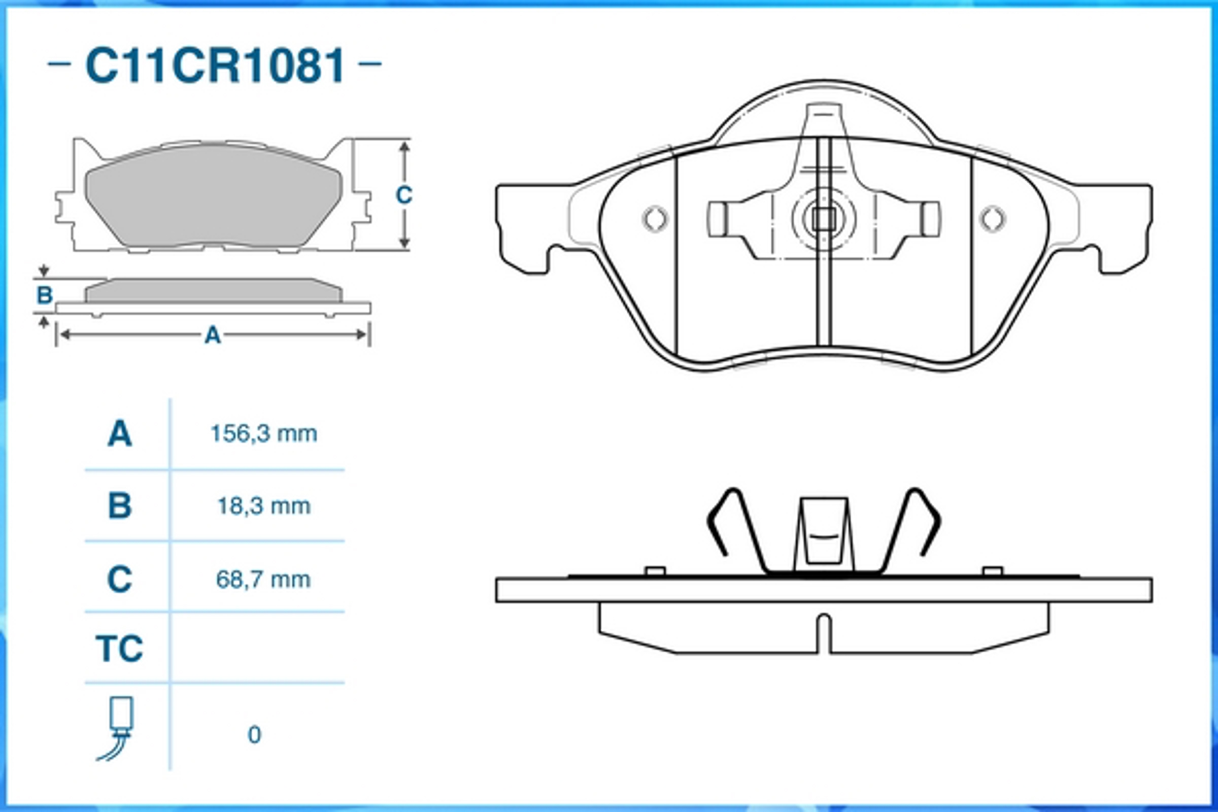 Колодки тормозные CWORKS C11CR1081