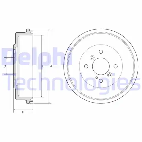 Bf565 барабан тормозной ford ecosport 13- DELPHI BF565