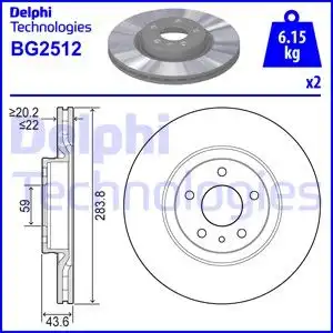 Тормозные диски DELPHI BG2512