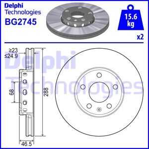 Тормозные диски DELPHI BG2745