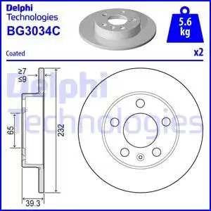 Тормозные диски DELPHI BG3034C