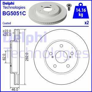 Bg5051c тормозной диск DELPHI BG5051C