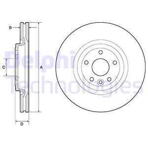 Диск тормозной передний DELPHI BG9166C