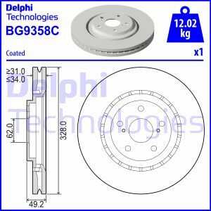 Bg9358c диск тормозной DELPHI BG9358C