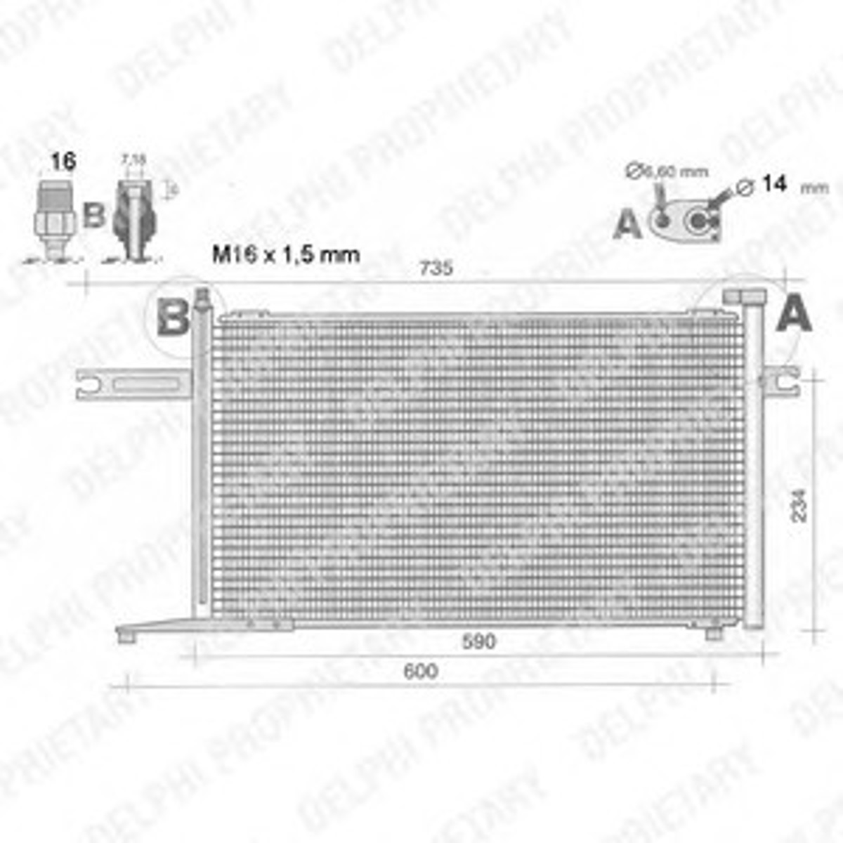 Конденсатор кондиционер DELPHI TSP0225348