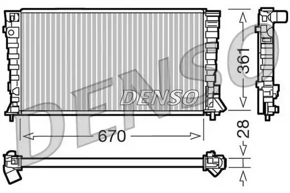 Радиатор охлаждения двигателя DENSO DRM07020