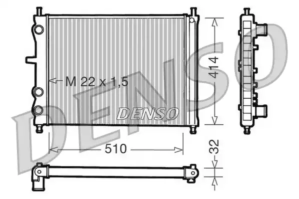 Радиатор охлаждения двигателя DENSO DRM09024