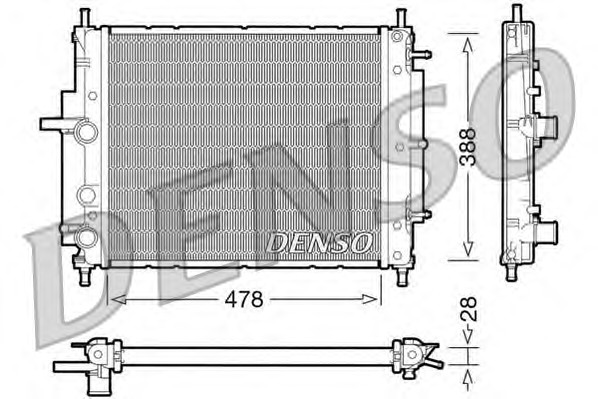 Радиатор охлаждение двигателя DENSO DRM09032