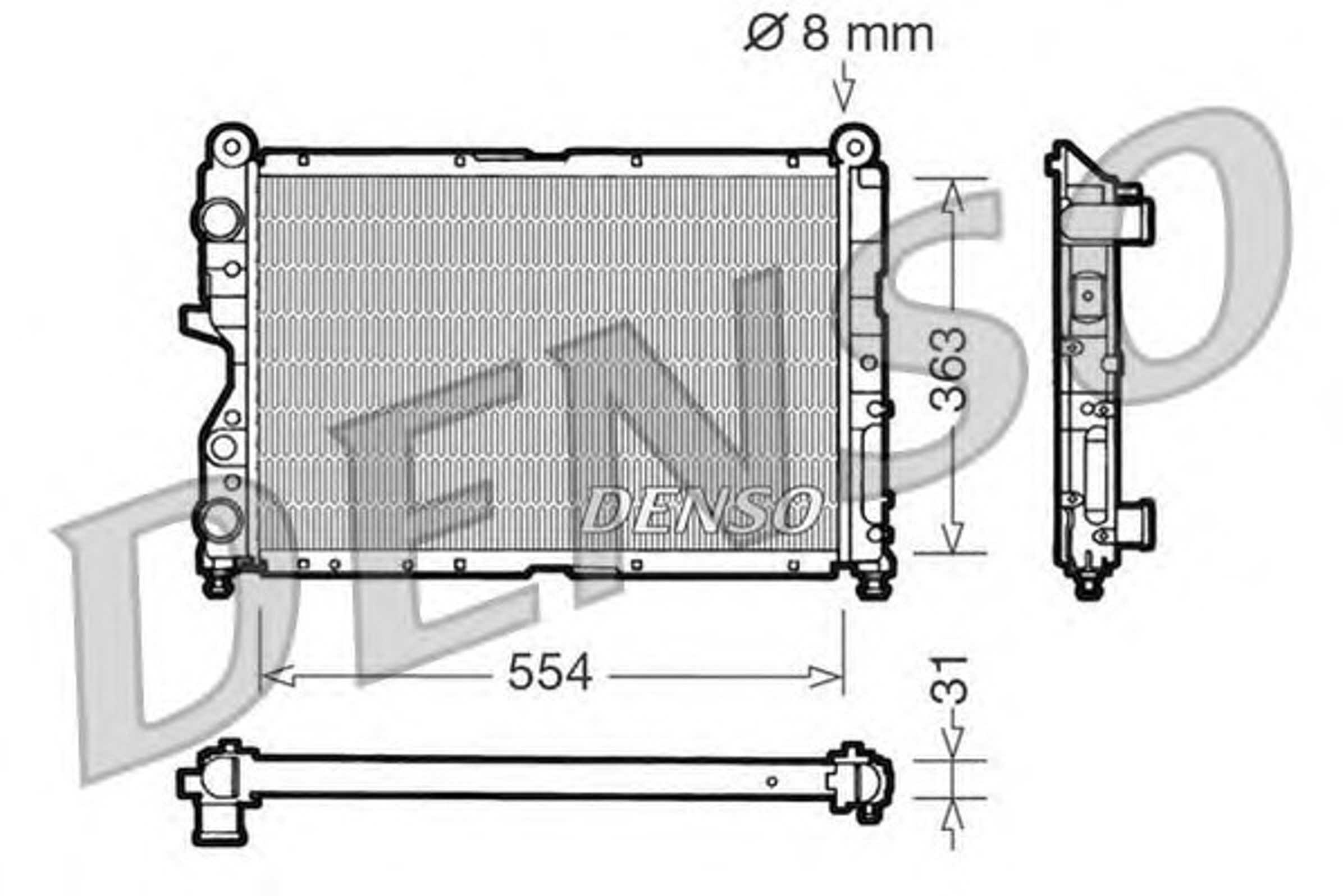 Радиатор системы охлаждения DENSO DRM09130