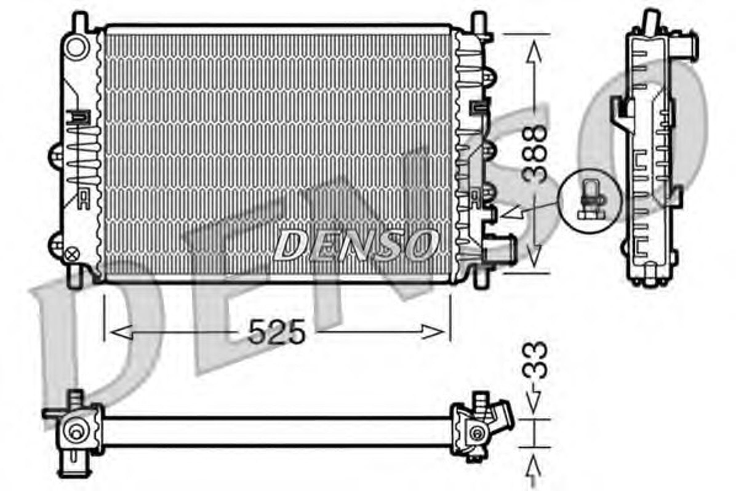 Радиатор системы охлаждения DENSO DRM10025