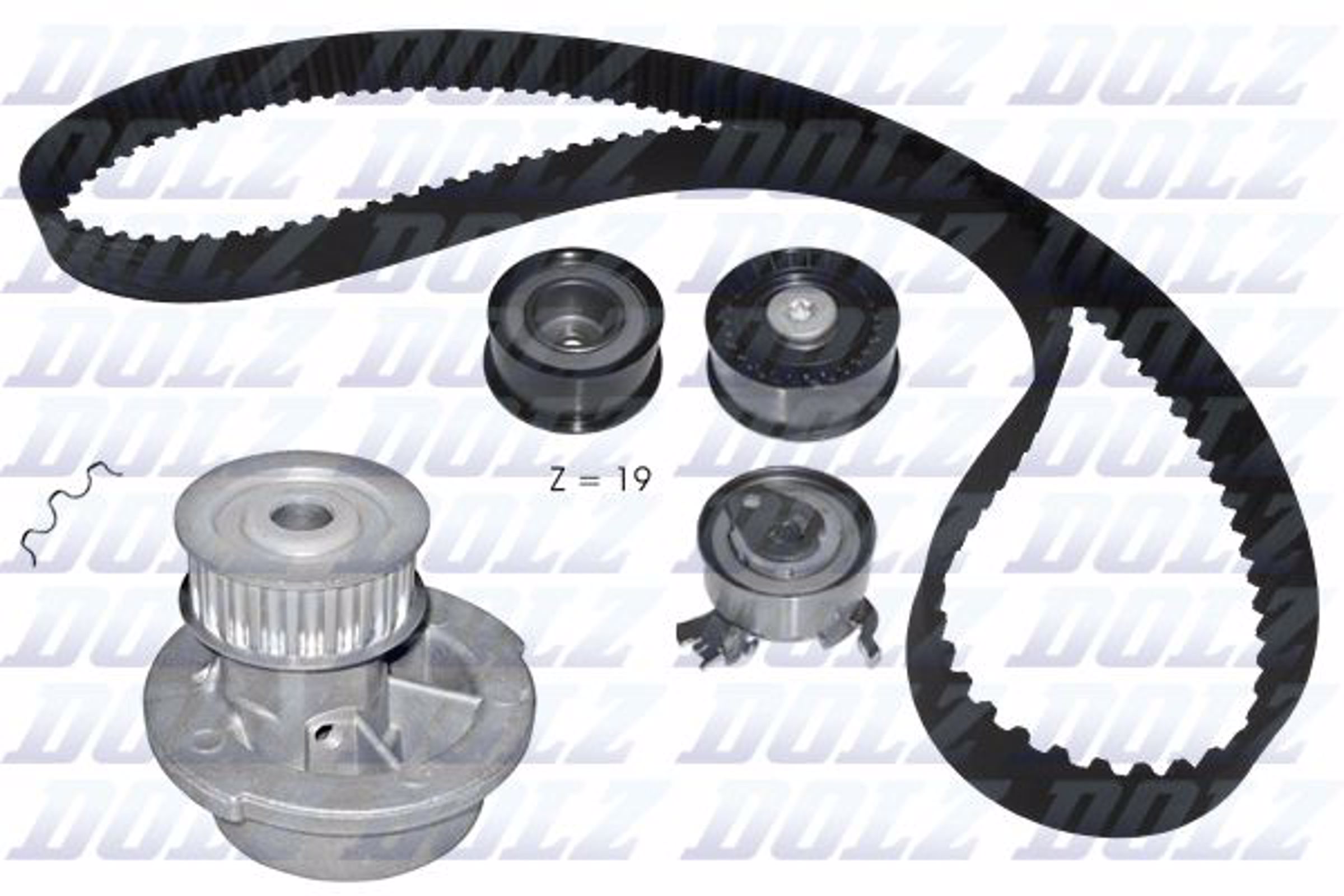 Комплект грм с водяным насосом DOLZ KD124