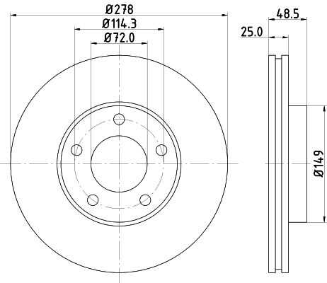 Диск тормозной DON PCD11152