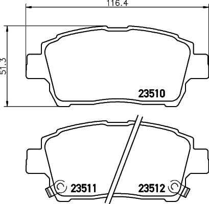 Комплект колодок для дисковых тормозов DON PCP1277