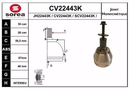 Шрус EAI CV22443K