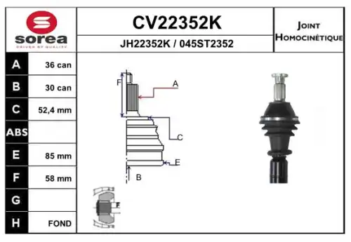 Шрус EAI CV22352K