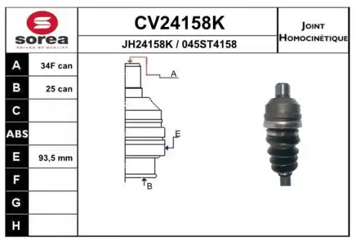 Шрус EAI CV24158K
