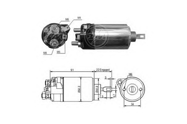 Тяговое реле стартер ERA ZM625