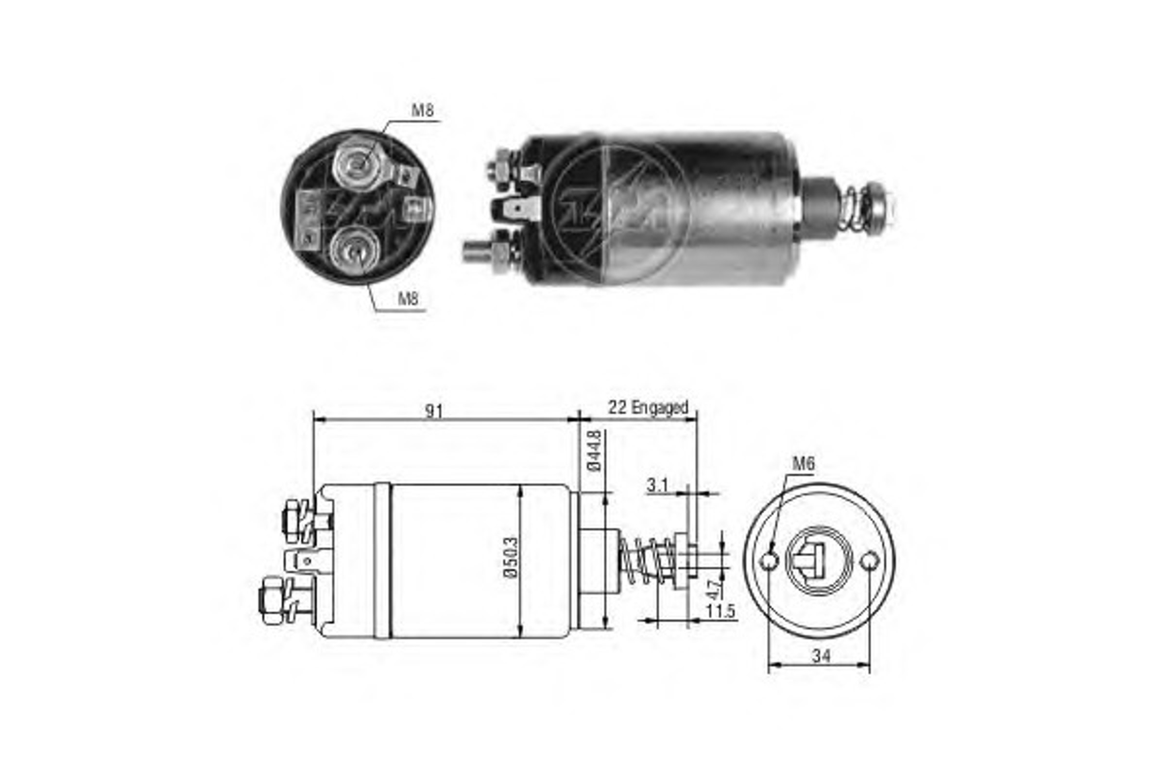Тяговое реле стартер ERA ZM728