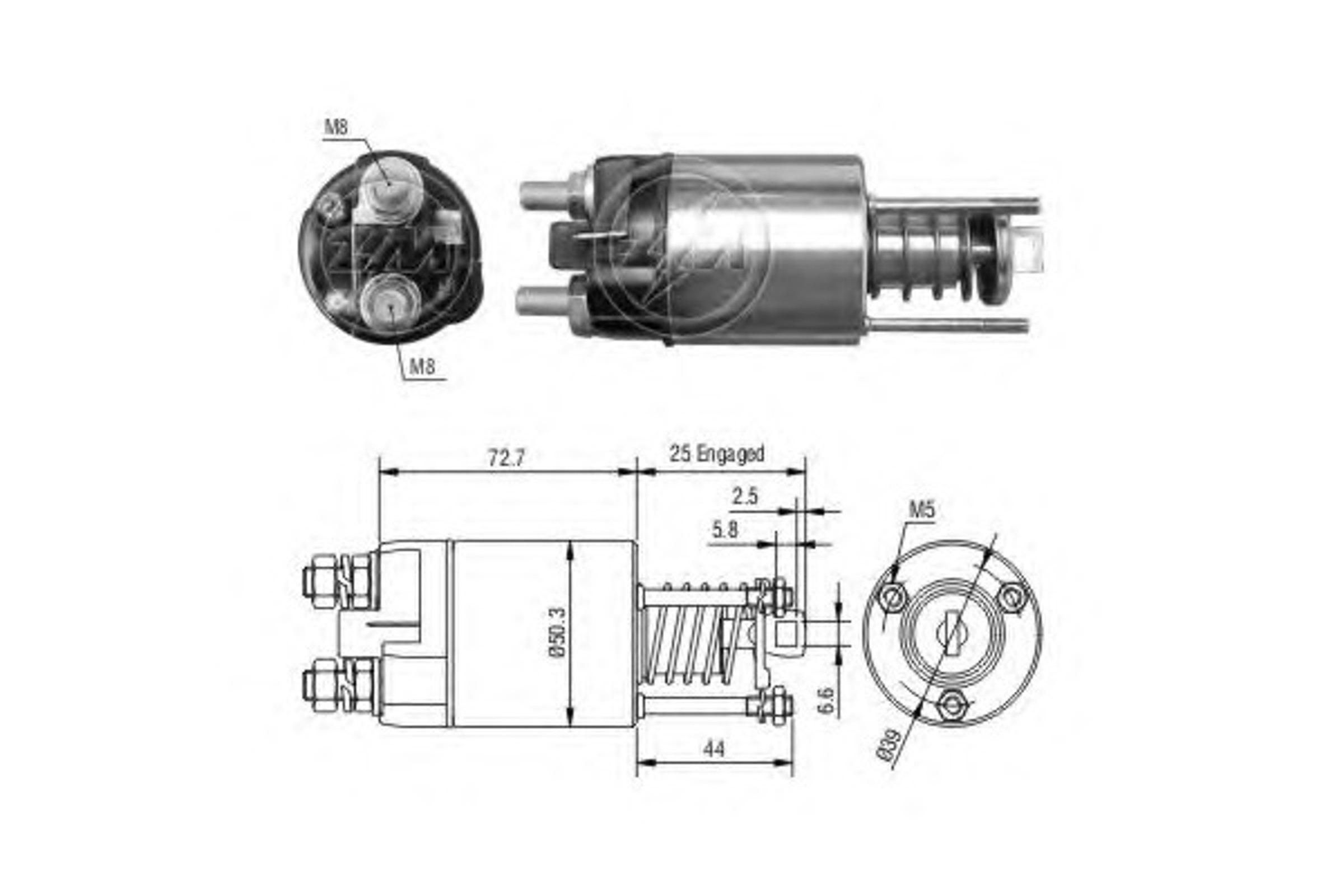 Тяговое реле стартер ERA ZM7651