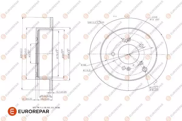 Диск тормозной EUROREPAR 1618870980
