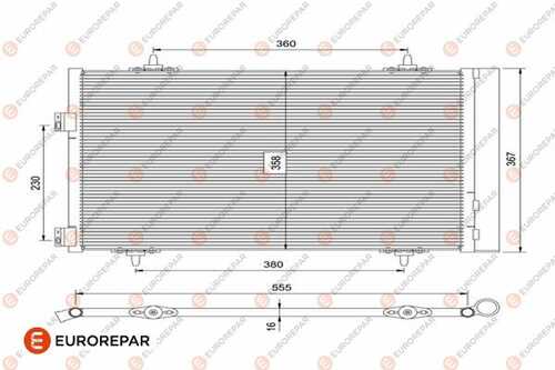 Радиатор кондиционера citroen c5 iii (rd) 1.6 thp 150 2008 EUROREPAR 1626267580