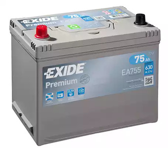 Стартерная аккумуляторная батарея premium EXIDE EA755
