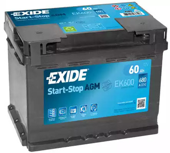 Стартерная аккумуляторная батарея agm EXIDE EK600
