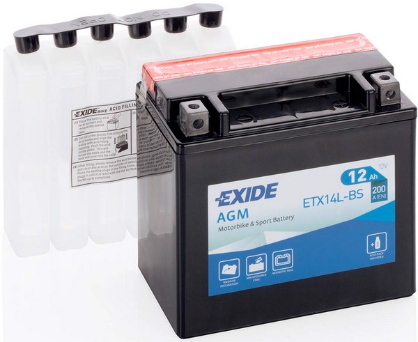 Стартерная аккумуляторная батарея exide agm EXIDE ETX14L-BS