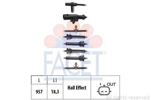 Датчик abs зад.мост nissan qashqai ii 1.2-2.0 14- FACET 21.0231