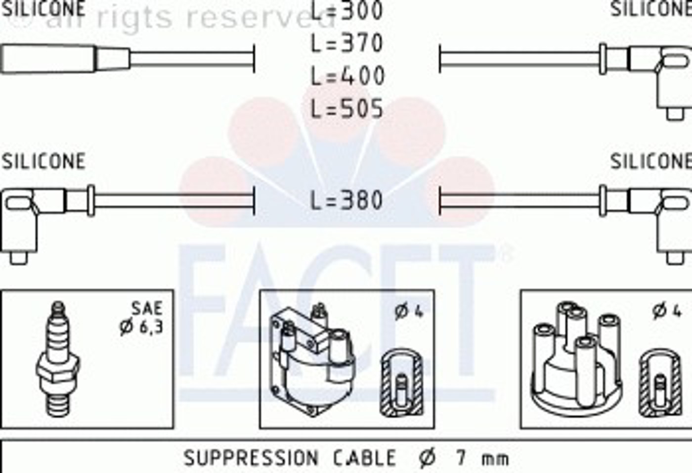 Комплект проводов зажигания FACET 4.9373