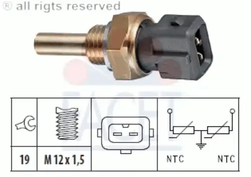 Датчик температура охлаждающей жидкости made in italy - oe equivalent