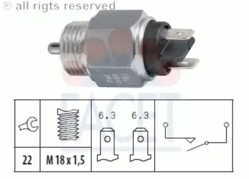 Выключатель фара заднего хода made in italy - oe equivalent