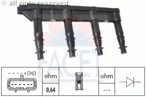 Катушка зажигания FACET 9.6383