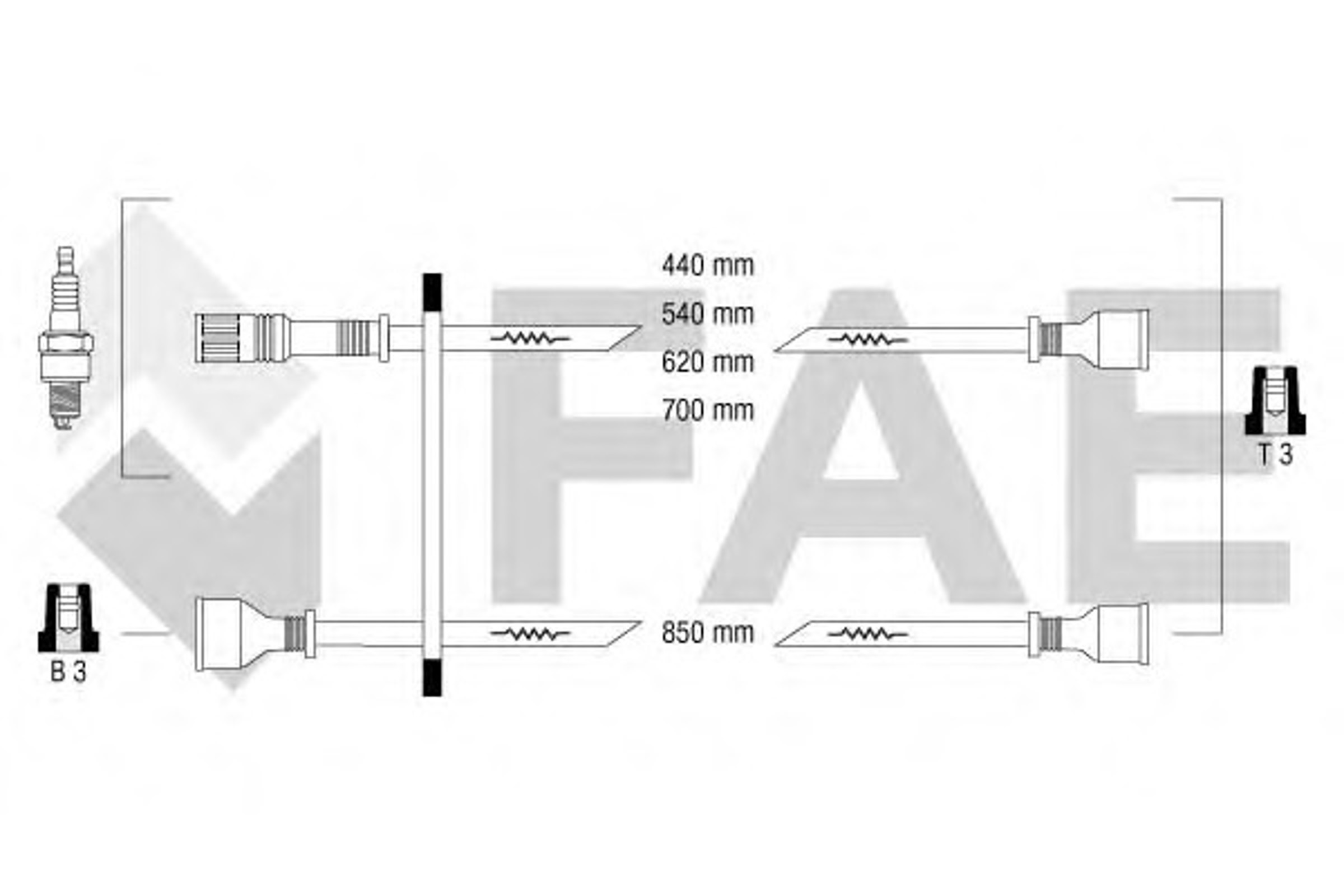 Комплект проводов зажигания FAE 83100
