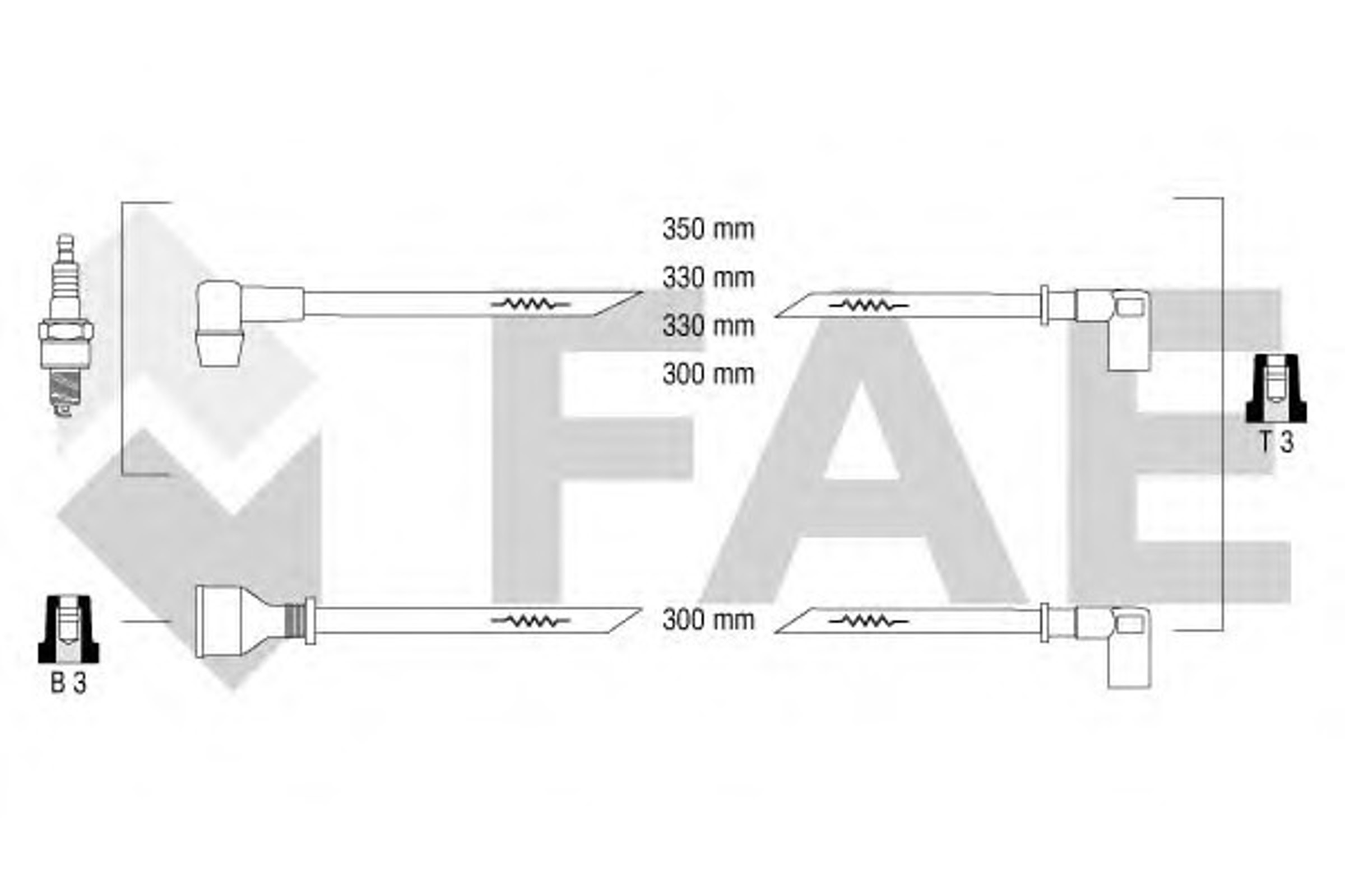 Комплект проводов зажигания FAE 83850